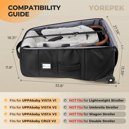 No Wheel Removal Needed Stroller Bag for Airplane Travel