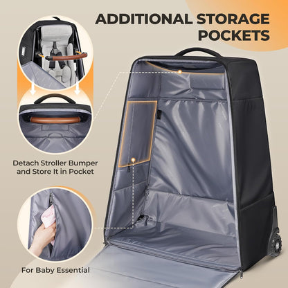 No Wheel Removal Needed Stroller Bag for Airplane Travel