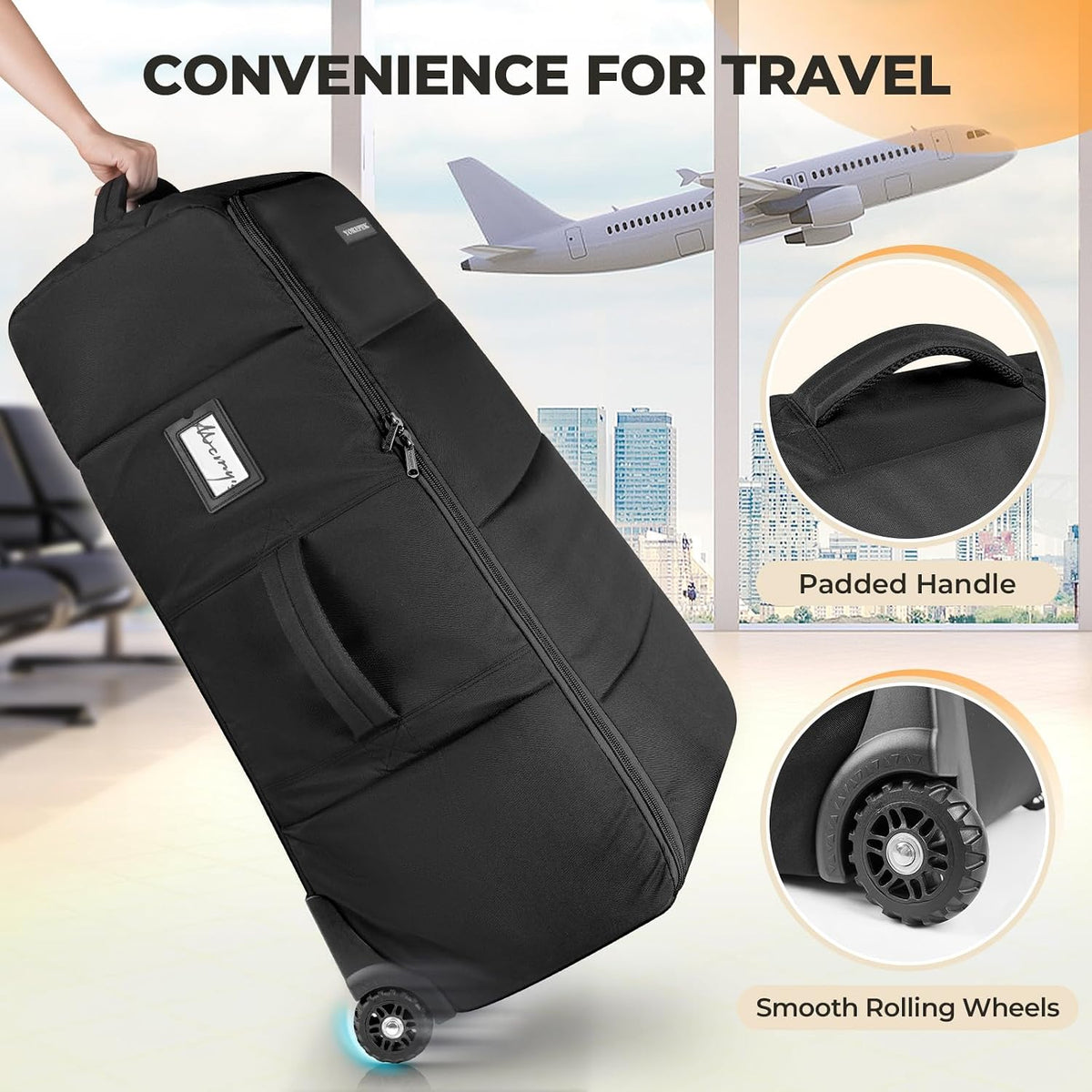 No Wheel Removal Needed Stroller Bag for Airplane Travel
