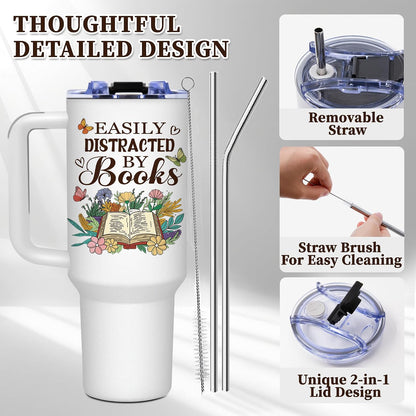 40oz Bows Tumbler Gifts for Women, Bows Water Bottle with Handle & Straw