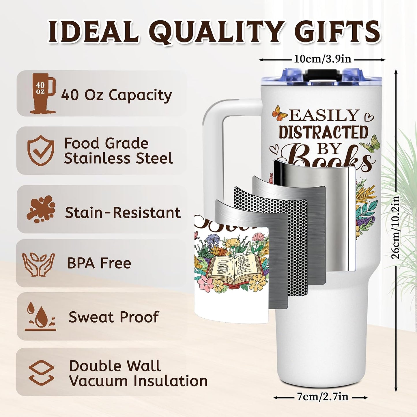 40oz Bows Tumbler Gifts for Women, Bows Water Bottle with Handle & Straw