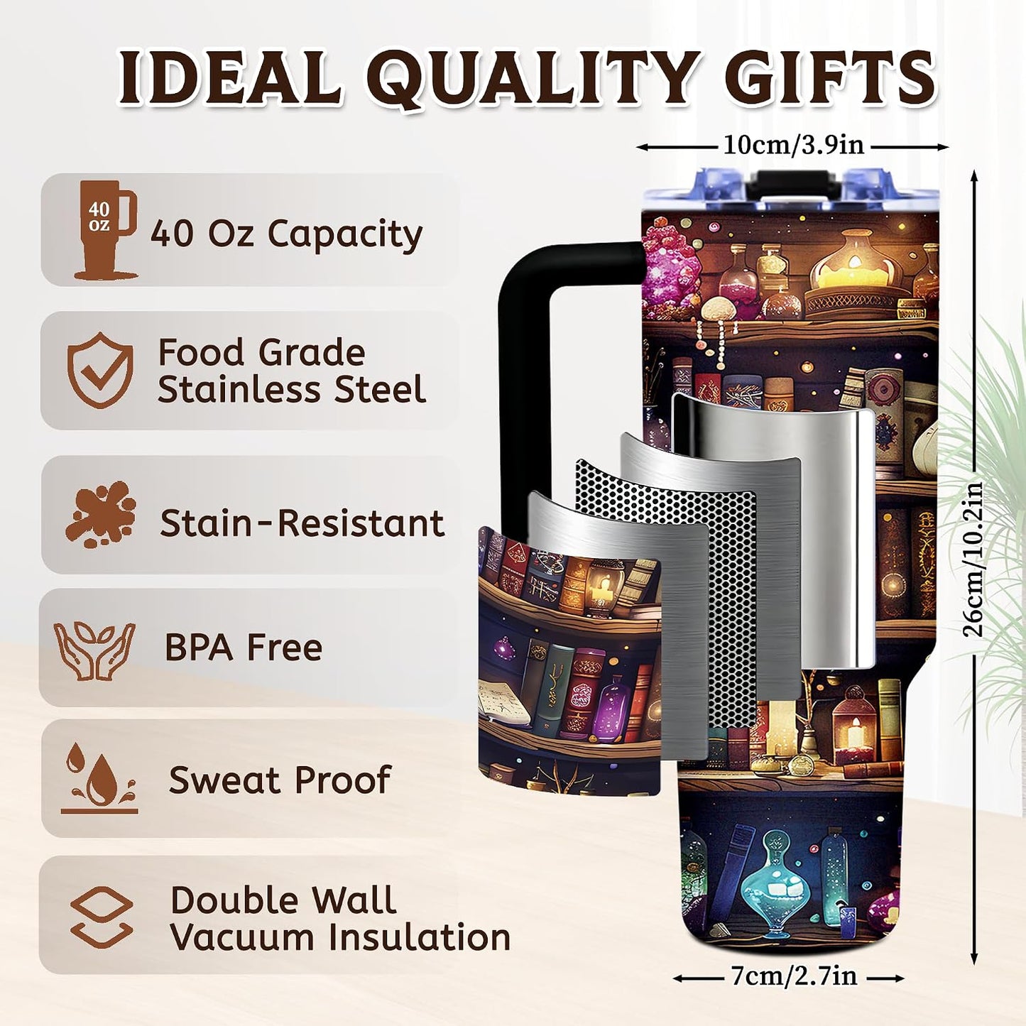 40oz Bows Tumbler Gifts for Women, Bows Water Bottle with Handle & Straw