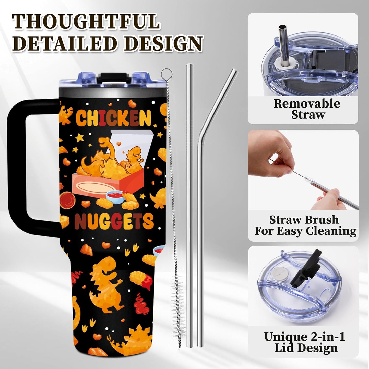 40oz Bows Tumbler Gifts for Women, Bows Water Bottle with Handle & Straw