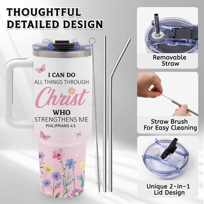 40oz Bows Tumbler Gifts for Women, Bows Water Bottle with Handle & Straw