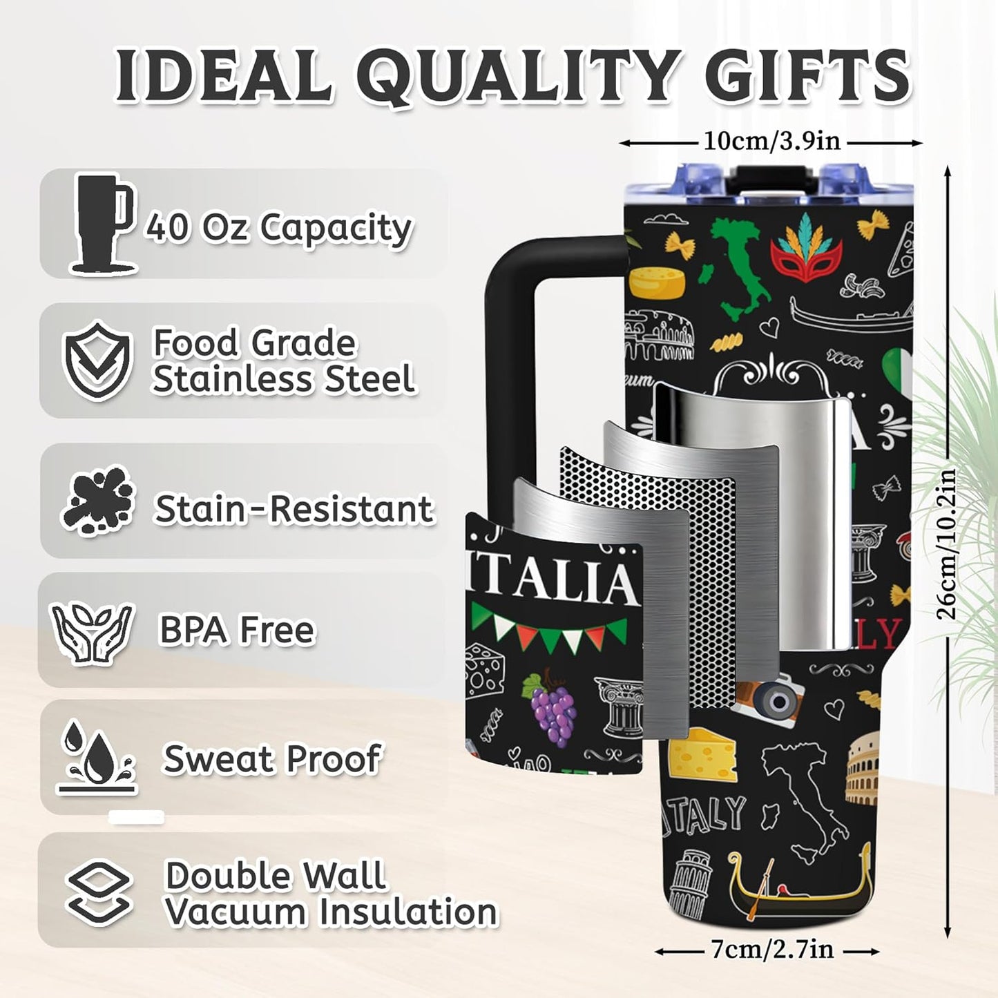 40oz Bows Tumbler Gifts for Women, Bows Water Bottle with Handle & Straw