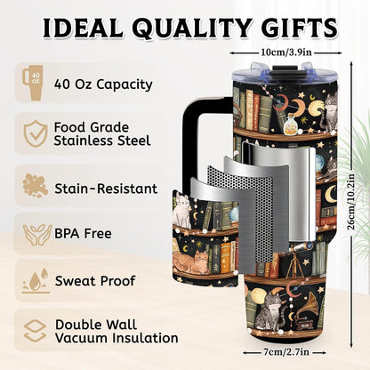 40oz Bows Tumbler Gifts for Women, Bows Water Bottle with Handle & Straw