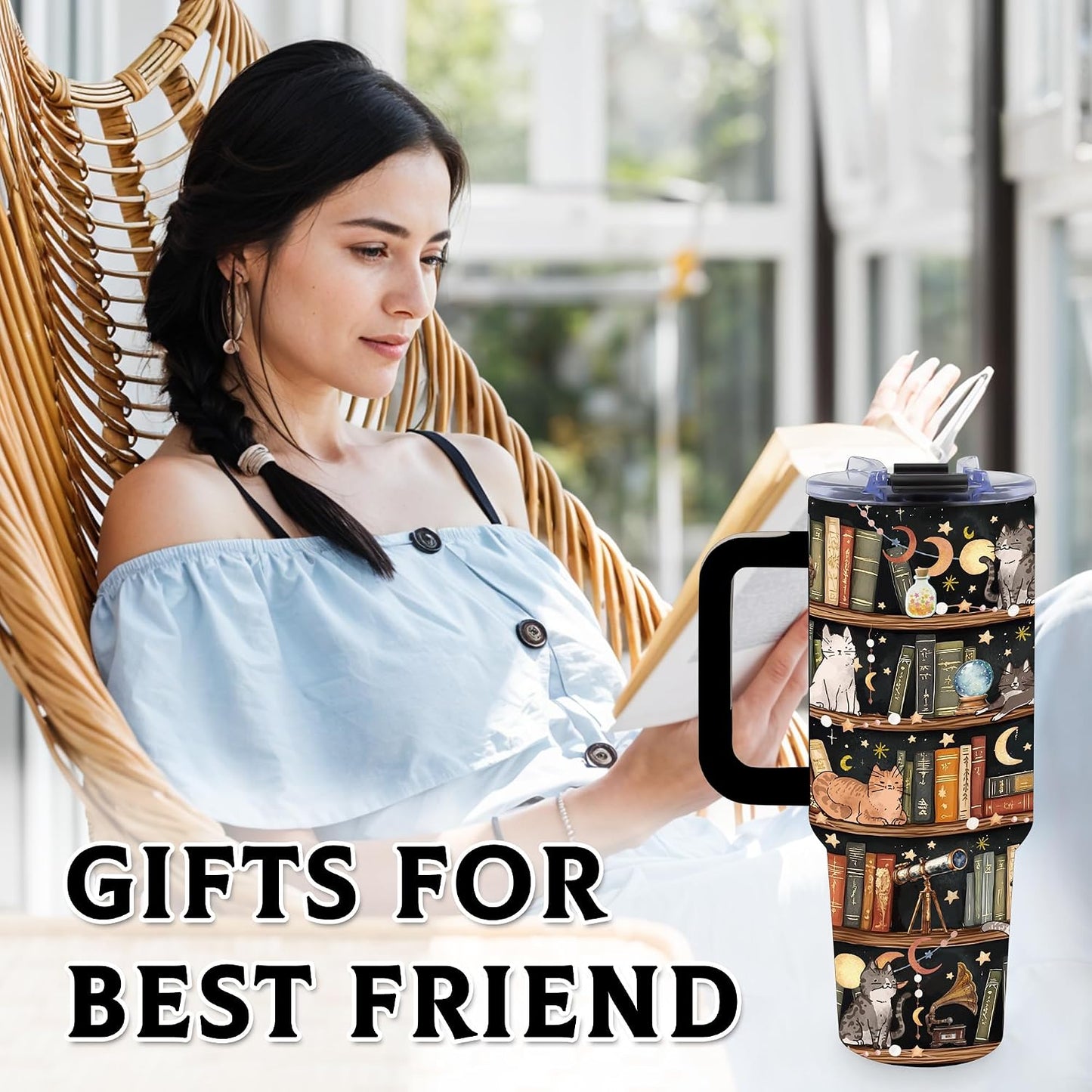 40oz Bows Tumbler Gifts for Women, Bows Water Bottle with Handle & Straw