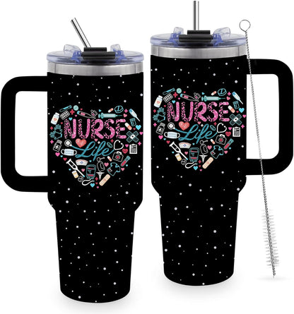 40oz Bows Tumbler Gifts for Women, Bows Water Bottle with Handle & Straw