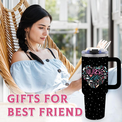 40oz Bows Tumbler Gifts for Women, Bows Water Bottle with Handle & Straw