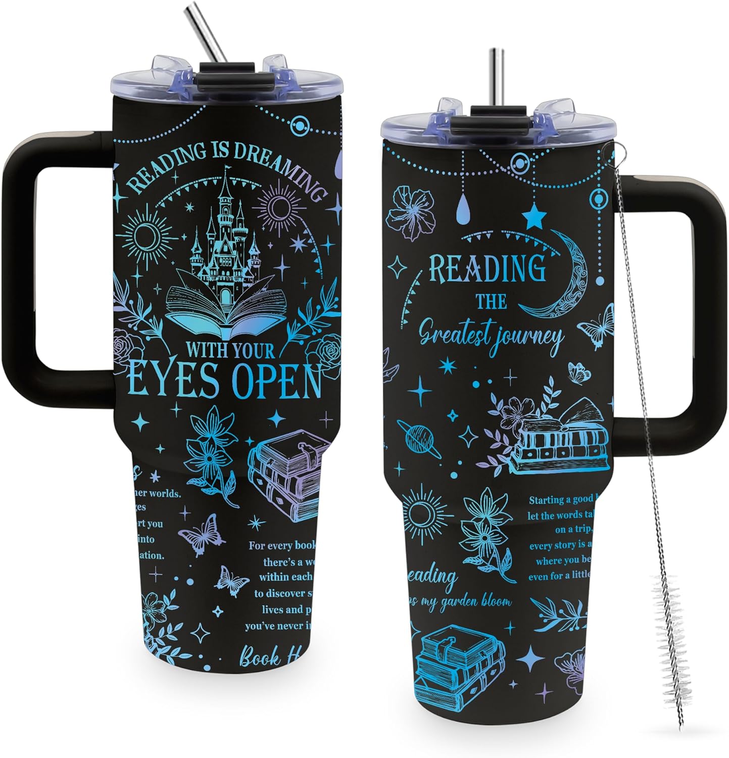 40oz Bows Tumbler Gifts for Women, Bows Water Bottle with Handle & Straw