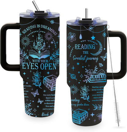 40oz Bows Tumbler Gifts for Women, Bows Water Bottle with Handle & Straw