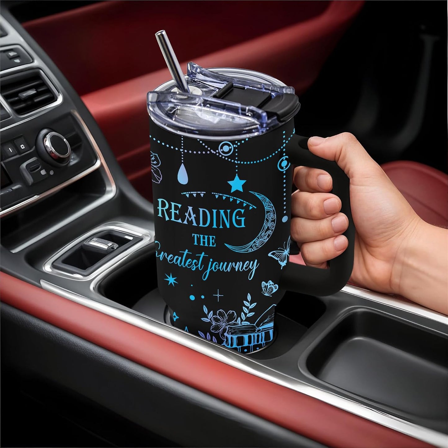 40oz Bows Tumbler Gifts for Women, Bows Water Bottle with Handle & Straw