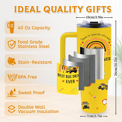 40oz Bows Tumbler Gifts for Women, Bows Water Bottle with Handle & Straw
