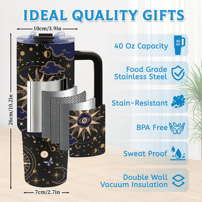 40oz Bows Tumbler Gifts for Women, Bows Water Bottle with Handle & Straw