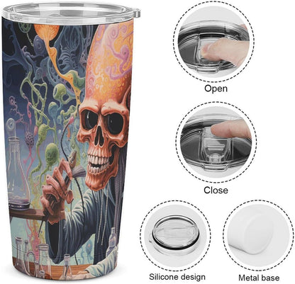 20 OZ Tumbler Work on Desk Travel Coffee Mug Stainless Steel Insulated Coffee Tumbler Leak Proof Reusable Coffee Cups with Lids And Straw Thermos Water Bottle for Hot And Cold Drink