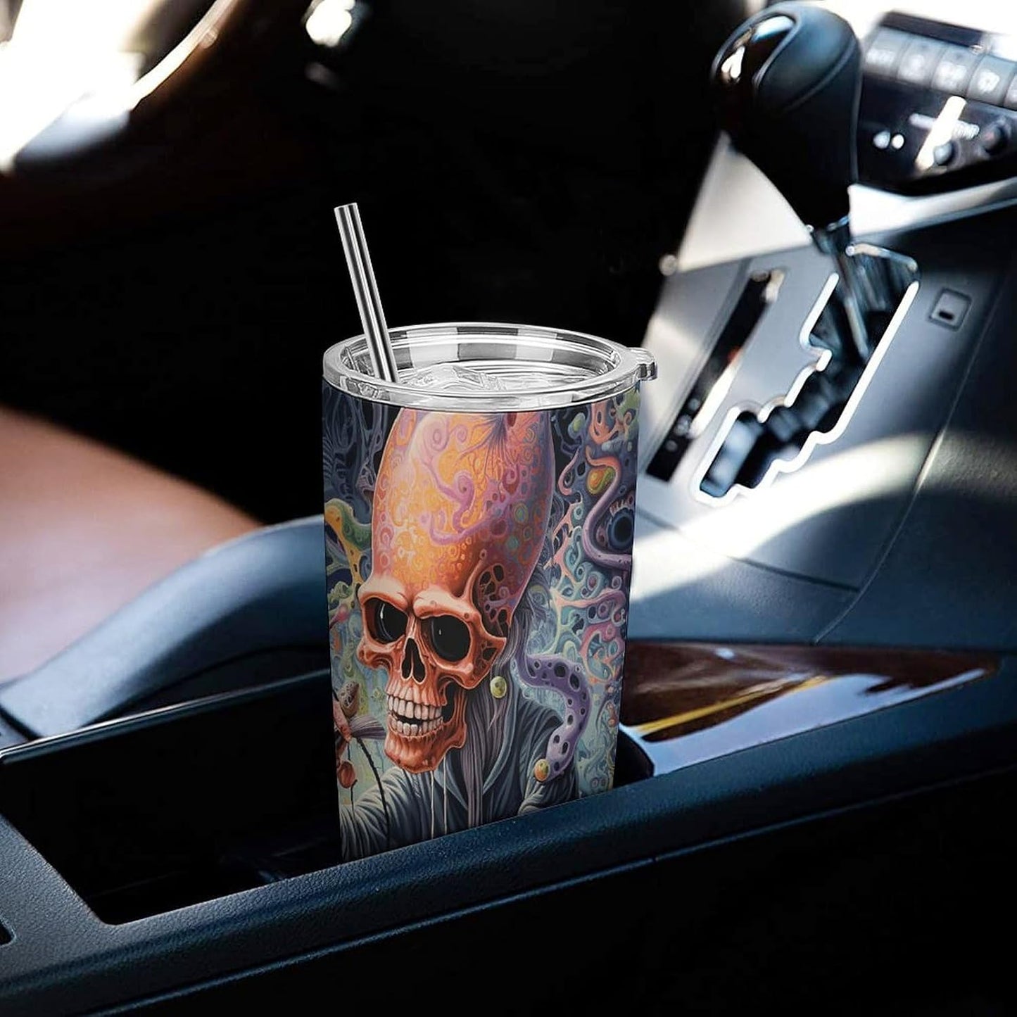 20 OZ Tumbler Work on Desk Travel Coffee Mug Stainless Steel Insulated Coffee Tumbler Leak Proof Reusable Coffee Cups with Lids And Straw Thermos Water Bottle for Hot And Cold Drink