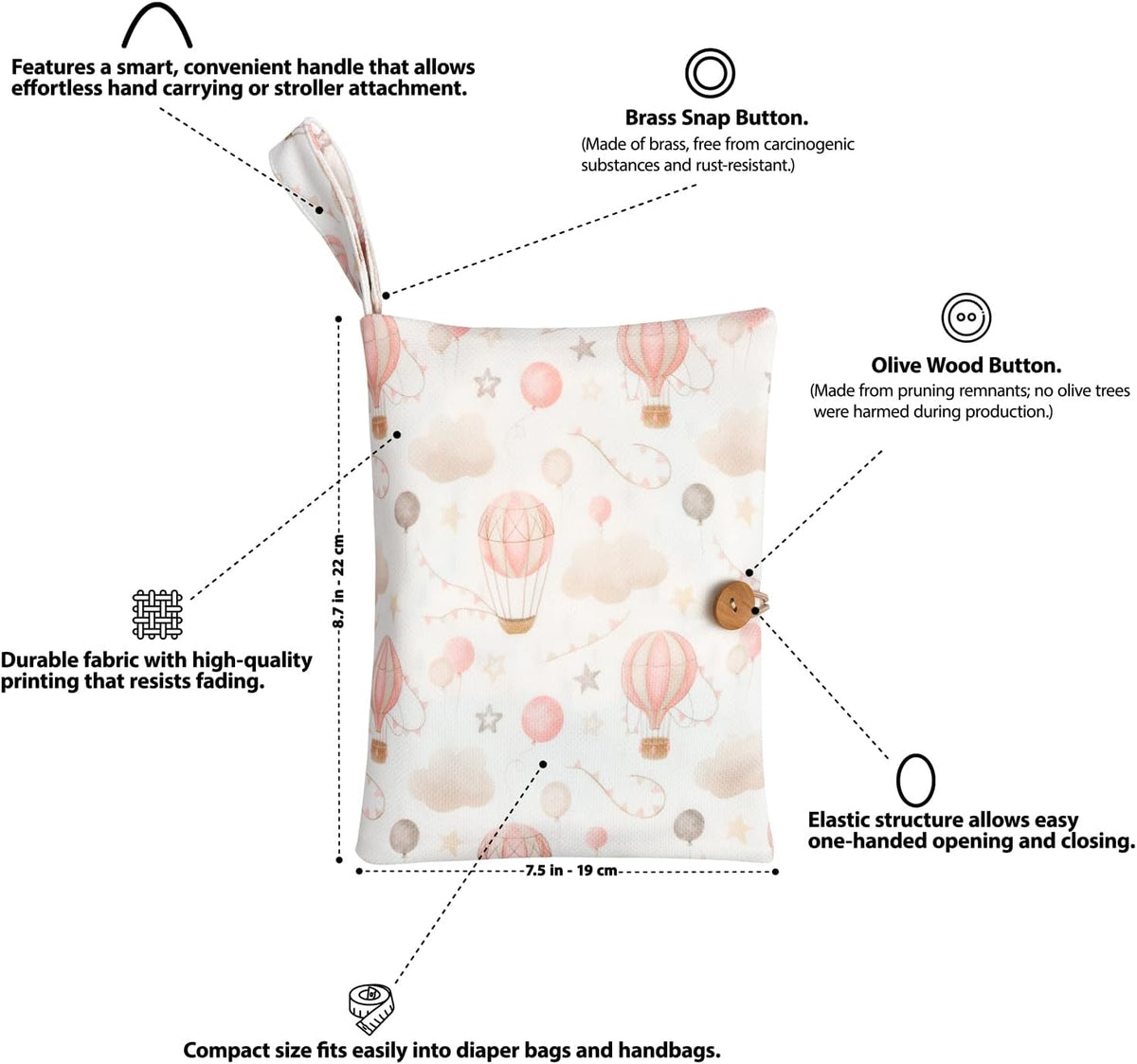 Baby Diaper Bag Organizer, Portable Baby Essentials Storage Pouch for Parents and Caregivers, Organizer Insert for Stroller and Handbag, Machine Washable (Dinasour)