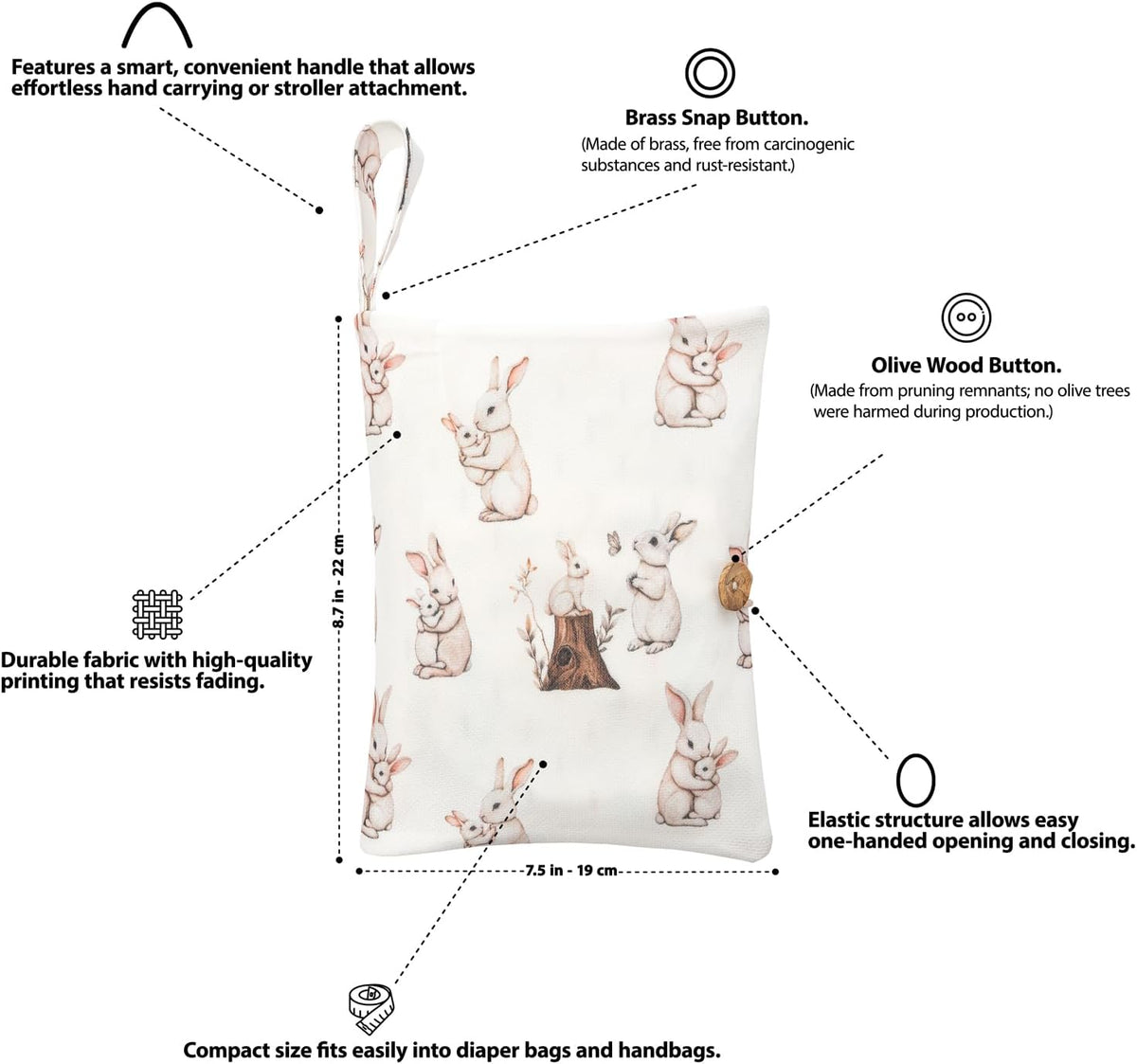 Baby Diaper Bag Organizer, Portable Baby Essentials Storage Pouch for Parents and Caregivers, Organizer Insert for Stroller and Handbag, Machine Washable (Dinasour)