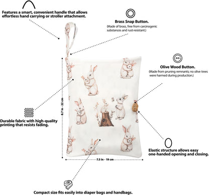 Baby Diaper Bag Organizer, Portable Baby Essentials Storage Pouch for Parents and Caregivers, Organizer Insert for Stroller and Handbag, Machine Washable (Dinasour)