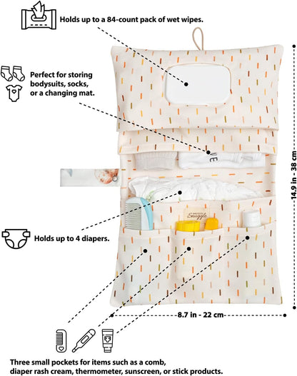 Baby Diaper Bag Organizer, Portable Baby Essentials Storage Pouch for Parents and Caregivers, Organizer Insert for Stroller and Handbag, Machine Washable (Dinasour)
