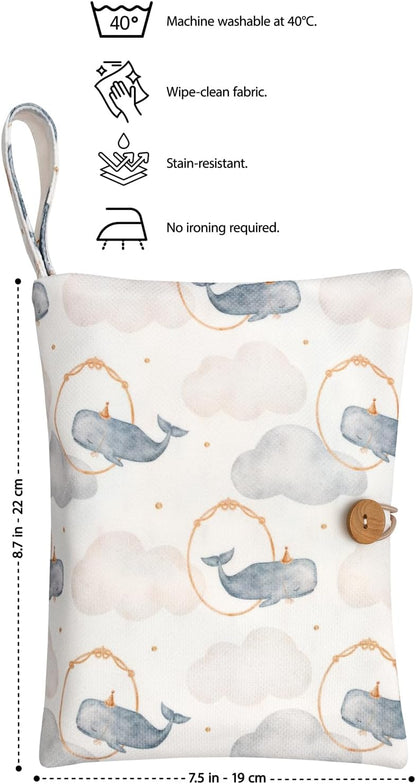Baby Diaper Bag Organizer, Portable Baby Essentials Storage Pouch for Parents and Caregivers, Organizer Insert for Stroller and Handbag, Machine Washable (Dinasour)