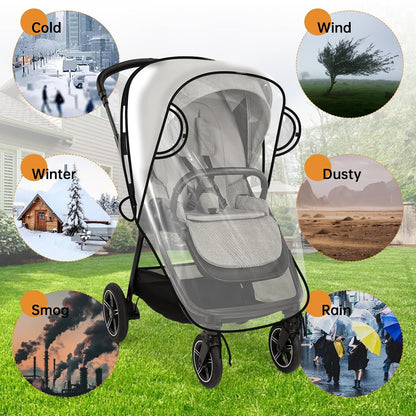 Rain Cover Compatible with Nuna Stroller - Waterproof Stroller Rain Cover, Windproof Travel Weather Shield, Durable Protect from Dust and Snow with Breathable, Travel Strollers Accessories