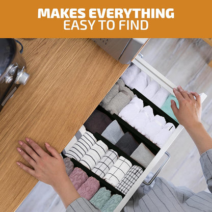 4-Pack Drawer Dividers 2.6-Inch High Dresser Drawer Organizer 16 to 22 Inch