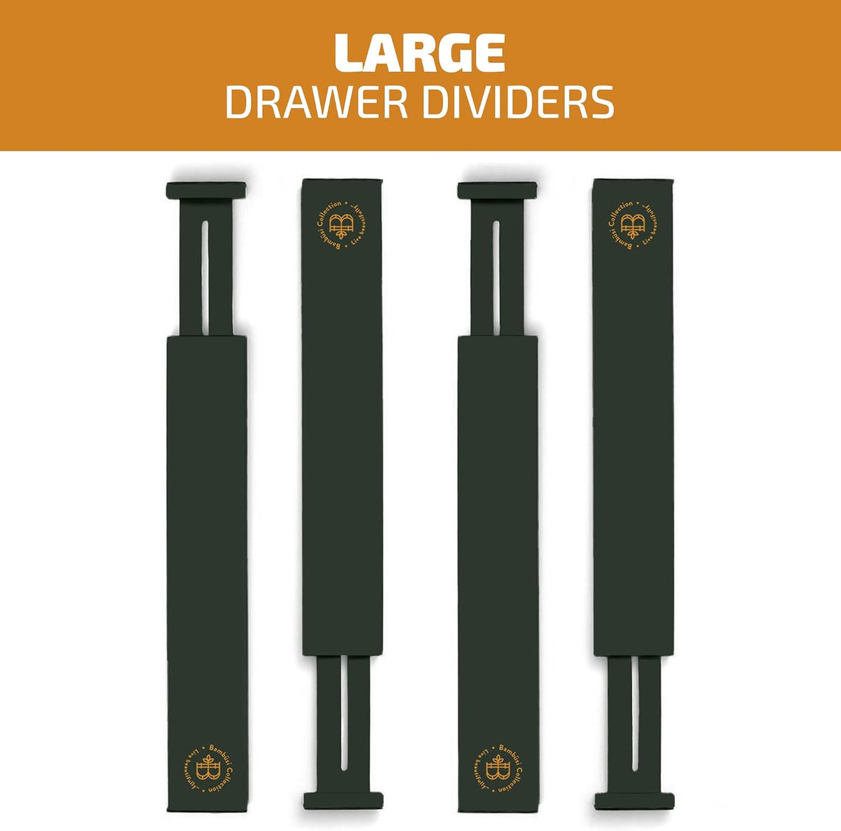4-Pack Drawer Dividers 2.6-Inch High Dresser Drawer Organizer 16 to 22 Inch