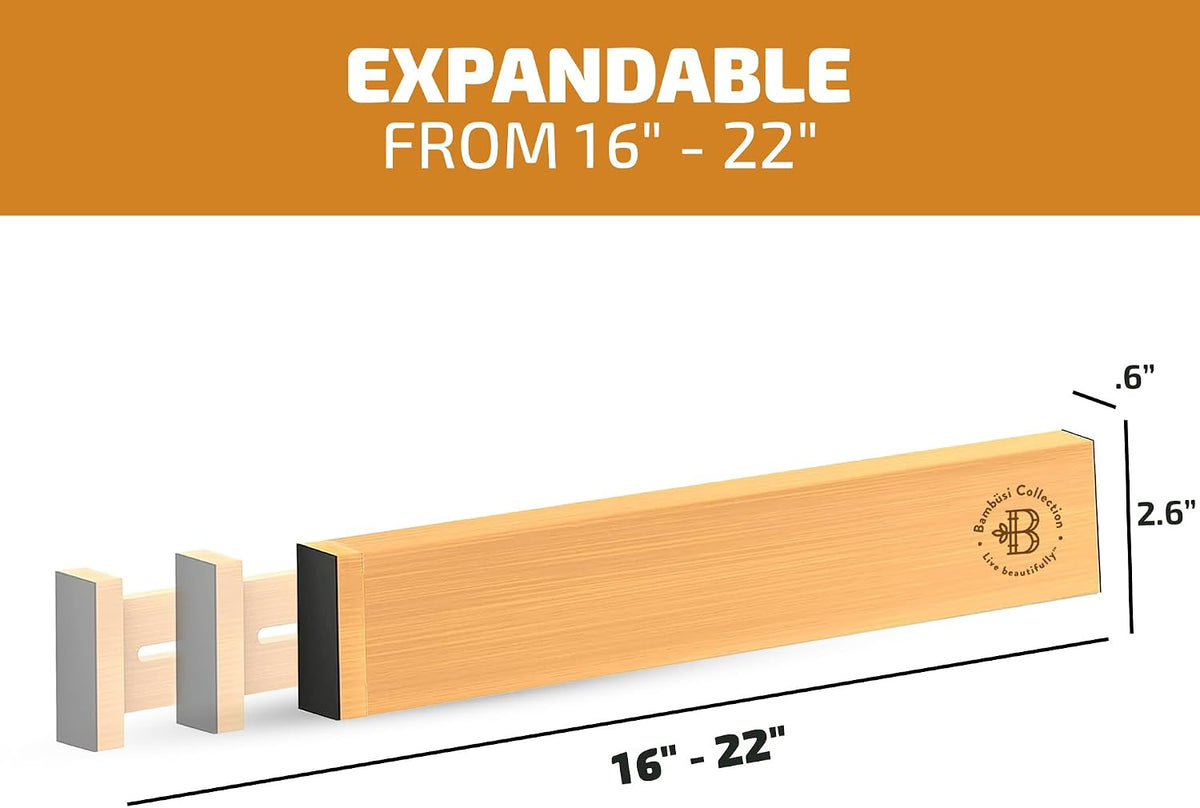 4-Pack Drawer Dividers 2.6-Inch High Dresser Drawer Organizer 16 to 22 Inch