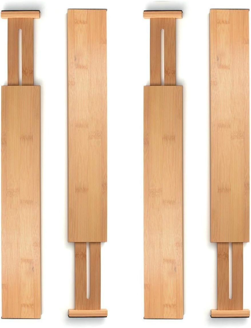 4-Pack Drawer Dividers 2.6-Inch High Dresser Drawer Organizer 16 to 22 Inch