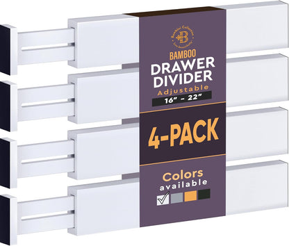 4-Pack Drawer Dividers 2.6-Inch High Dresser Drawer Organizer 16 to 22 Inch