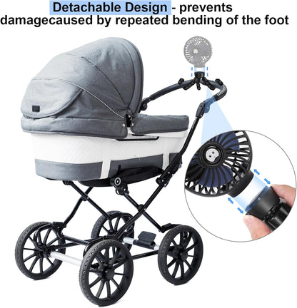 Portable Stroller Fan Rechargeable Clip-On Fan Personal Desk Fans