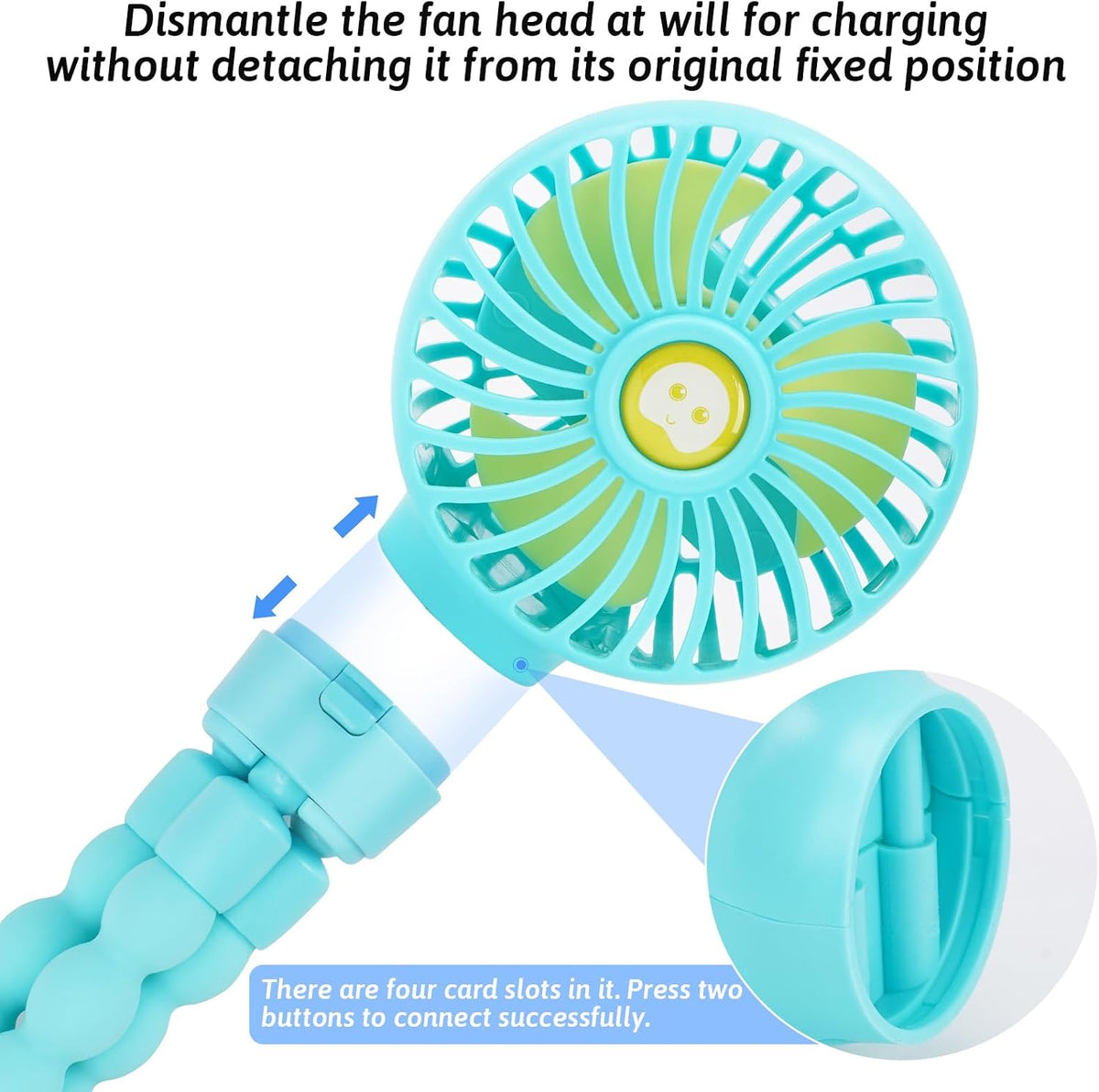 Portable Stroller Fan Rechargeable Clip-On Fan Personal Desk Fans