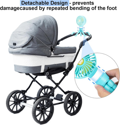 Portable Stroller Fan Rechargeable Clip-On Fan Personal Desk Fans