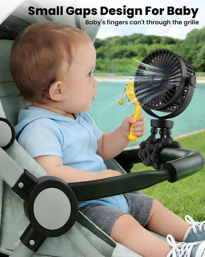 Portable Stroller Fan Rechargeable Clip-On Fan Personal Desk Fans