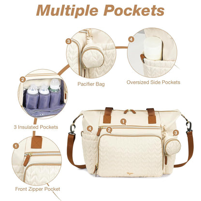 Diaper Bag Tote, Large Baby Hospital Bag for Labor Delivery Mom