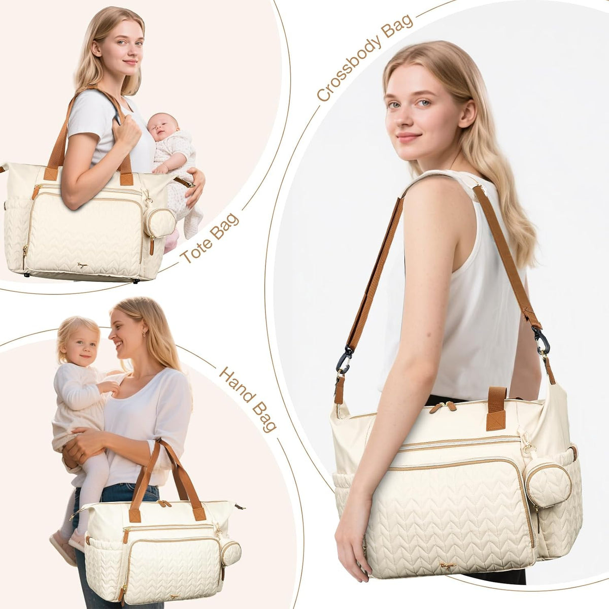 Diaper Bag Tote, Large Baby Hospital Bag for Labor Delivery Mom