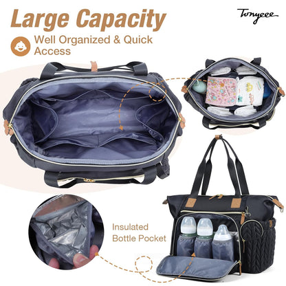Diaper Bag Tote, Large Baby Hospital Bag for Labor Delivery Mom