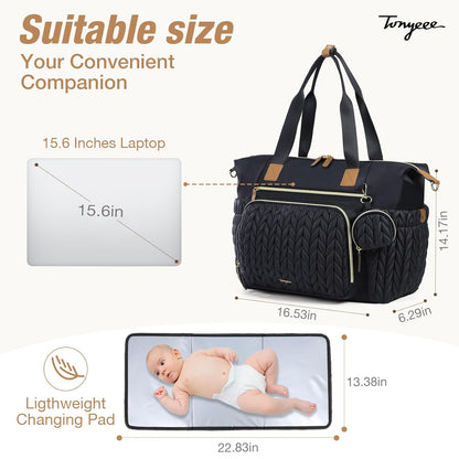 Diaper Bag Tote, Large Baby Hospital Bag for Labor Delivery Mom