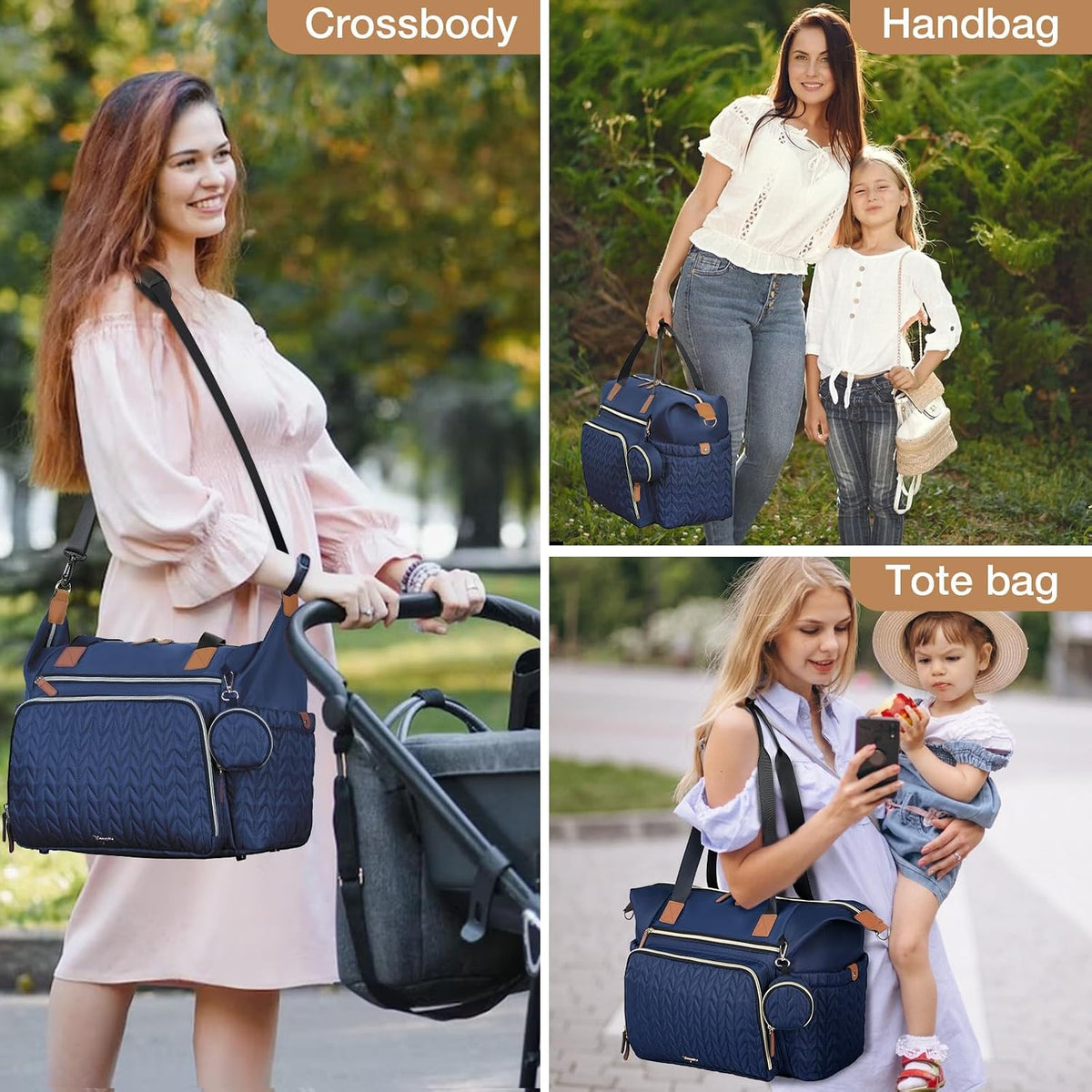Diaper Bag Tote, Large Baby Hospital Bag for Labor Delivery Mom
