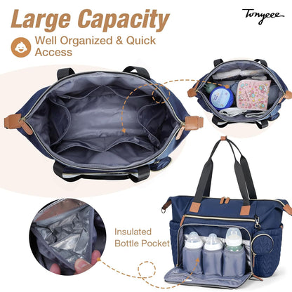 Diaper Bag Tote, Large Baby Hospital Bag for Labor Delivery Mom