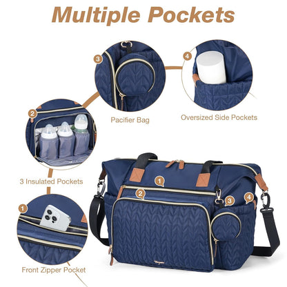 Diaper Bag Tote, Large Baby Hospital Bag for Labor Delivery Mom