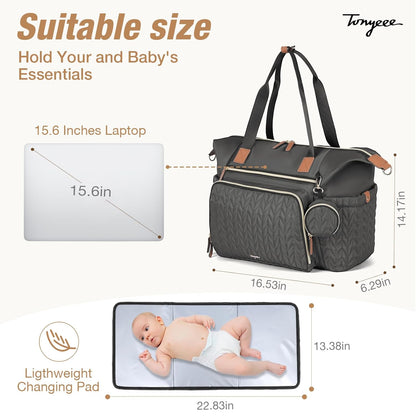 Diaper Bag Tote, Large Baby Hospital Bag for Labor Delivery Mom