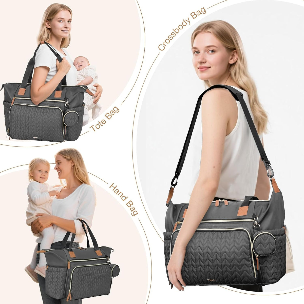 Diaper Bag Tote, Large Baby Hospital Bag for Labor Delivery Mom