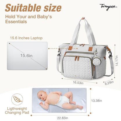 Diaper Bag Tote, Large Baby Hospital Bag for Labor Delivery Mom