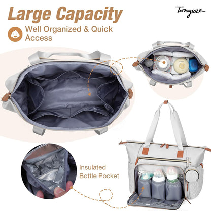 Diaper Bag Tote, Large Baby Hospital Bag for Labor Delivery Mom