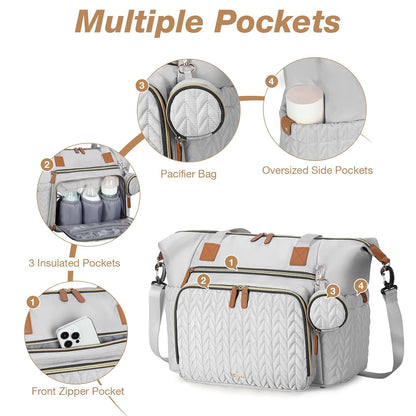 Diaper Bag Tote, Large Baby Hospital Bag for Labor Delivery Mom