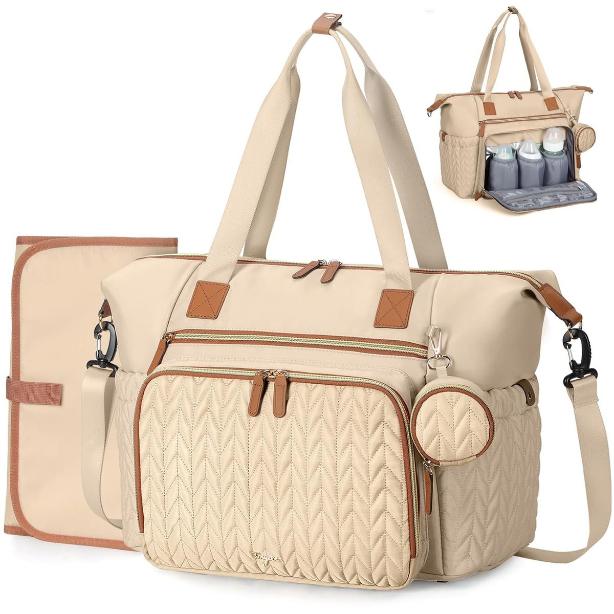 Diaper Bag Tote, Large Baby Hospital Bag for Labor Delivery Mom