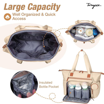 Diaper Bag Tote, Large Baby Hospital Bag for Labor Delivery Mom