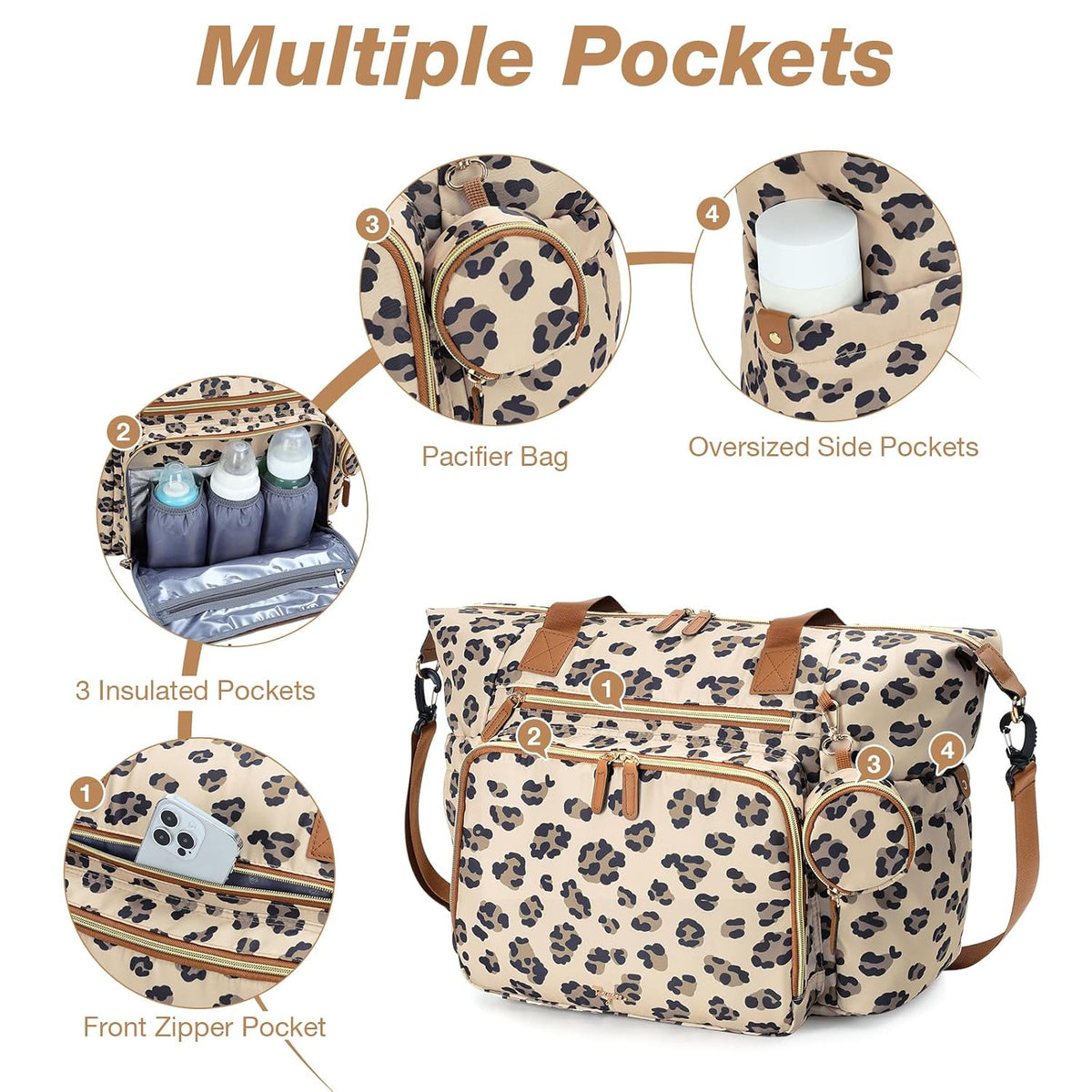 Diaper Bag Tote, Large Baby Hospital Bag for Labor Delivery Mom